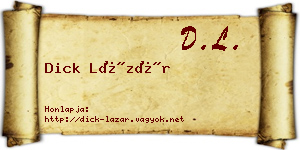 Dick Lázár névjegykártya